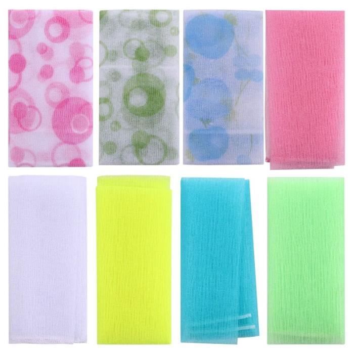 SHIMOYAMA Lot De 2 Serviettes Exfoliantes En Nylon Extra Longues – Gommage Profond Pour Le Corps, Hommes & Femmes – Noir Intense