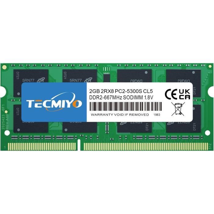 Lot De 1 Barrettes De Mémoire Ram Pour Ordinateur Portable 2Go(1 X 2 Go ...