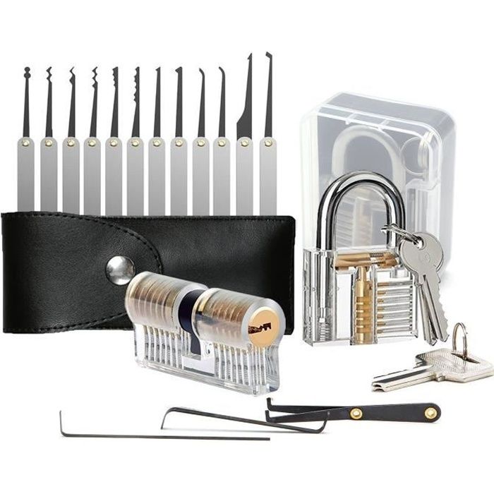 Lot De 9 Outils De Crochetage De Serrure – Kit Complet Pour Débutants Et Serruriers, Acier Inoxydable Durable