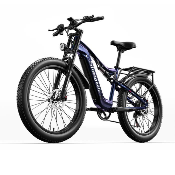 Shengmilo MX03 Vélo électrique 1000w Bafang - Fat bike electrique 26'' - 48V17.5AH Samsung Batterie - Shimano 7 vitesses - bleu