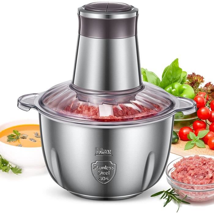 Hachoir De Cuisine électrique 5L 800W - 3 Vitesses, 4 Lames - Pour Viande, Légumes, Fruits - Moteur En Cuivre