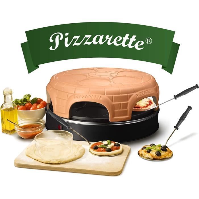Emerio Pizzarette PO-115848.1-Forno per Pizza Originale per 6 Persone Cupola Realizzata in Terracotta Fatta a Mano 