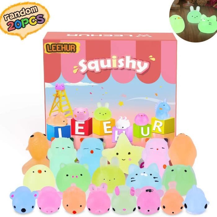 50 Pièces Mini Squishy Mochi Kawaii HOVIBU - Animaux Mignons Anti Stress Pour Enfants