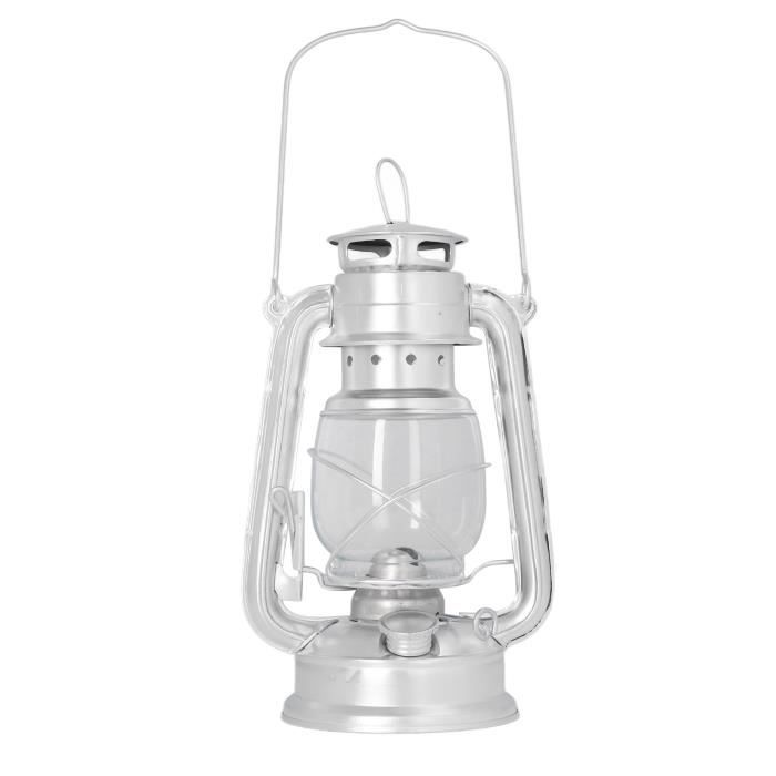 Tbest lanterne de fermier Lampe à huile rétro apparence fer Art argent Tbest lanterne de fermier Lampe à huile rétro apparence fer Art argent