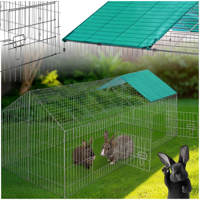 TECTAKE  Enclos pour rongeurs 180 x 75 x 75 cm - vert