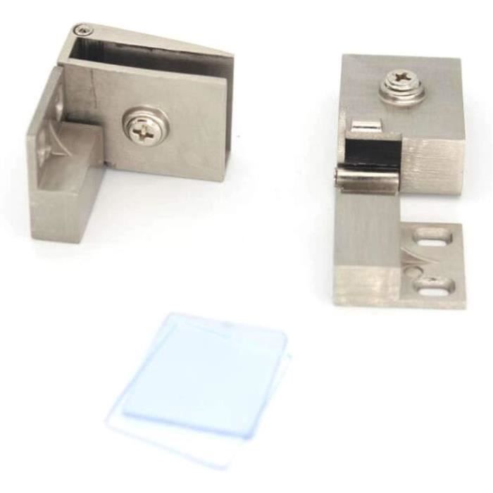 1 Paire De Charnières De Porte En Verre Sans Cadre, Armoires Vitrées Encastrées Sur Le Côté