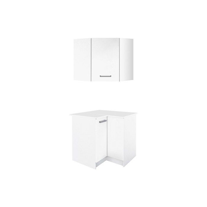 Meuble Cuisine Blanc 100x28x60 Cm - Panneaux Mélamine, étagère Réglable - Fabriqué En France, Rangement Modulable
