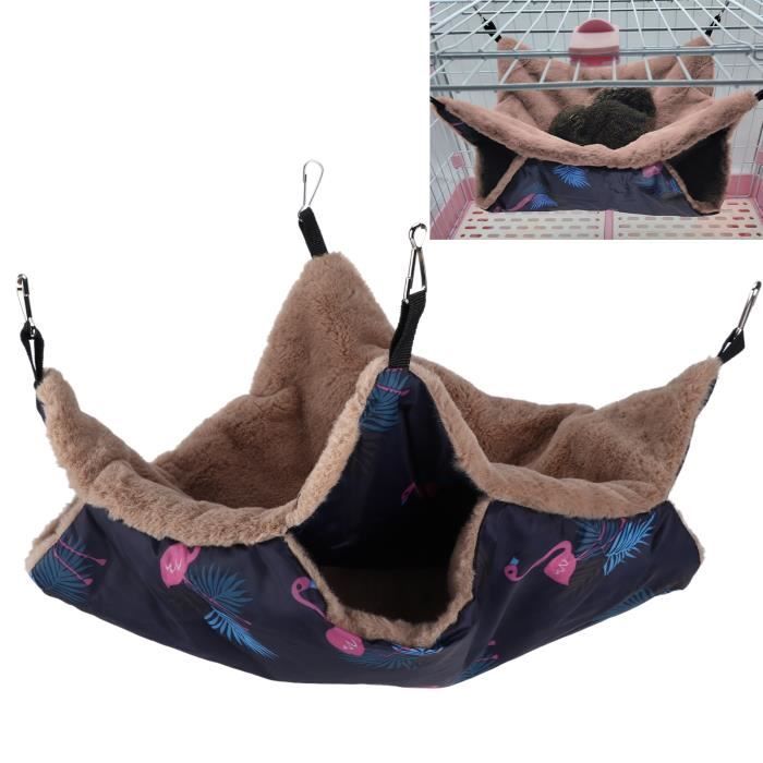 Comparer les prix de VGEBY Hamac double chaud pour petit animal de compagnie Hamac pour Furet, animalerie panier S (20 cm/7,9 pouces 2L) Flamant rose