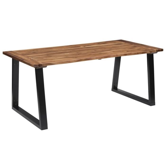 Table de salle à manger - VIDAXL - Bois dacacia massif - Rectangulaire - 6 places