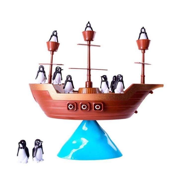 Jouet Équilibre Bateau Pirate - Jeu De Société Familial Avec Pingouins - Développe La Motricité Et Stratégie
