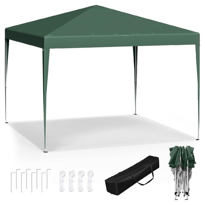WOLTU Tonnelle de Jardin Tente Pliante Protection du Soleil UV 50+ Facile à Installer Hauteur Réglable 3x3m Vert