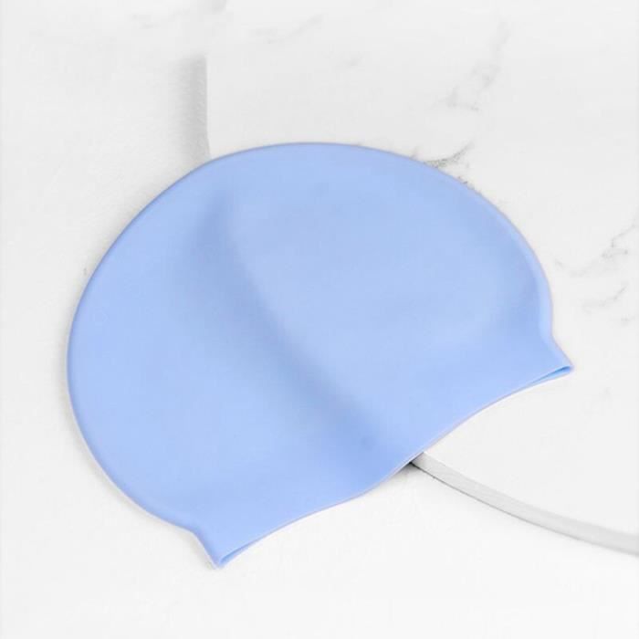 Bonnet De Bain Bleu à Motif - Élastique, Confortable, Pour Cheveux Longs Et Courts, Polyester