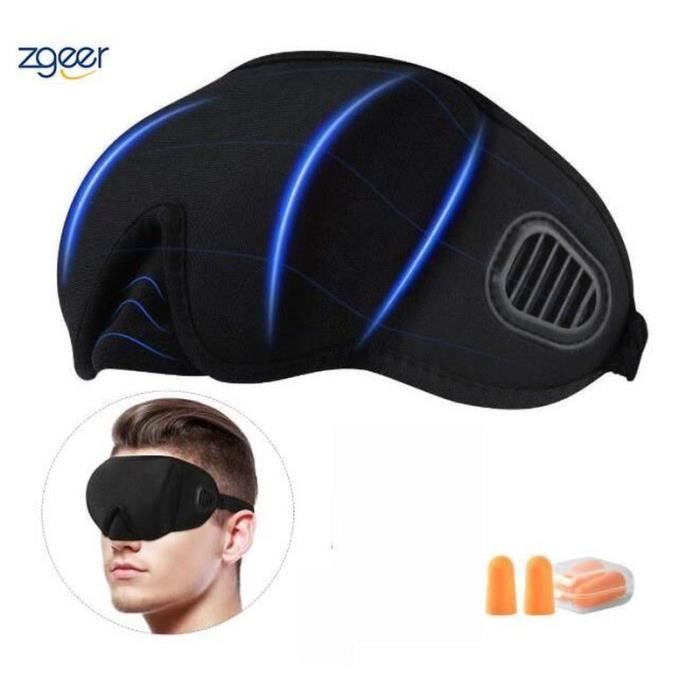 Masque pour les yeux yeux bandés 3D avec masque anti-bruit et sac de rangement adapté aux voyages sieste et sommeil profond noir