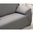 1PC Housse de Canapé Salon Couverture Extensible 3 places chaise housses Spandex Décor (Gris)-1