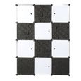 P2O Penderie d'assemblage Rubik's Cube-4 couches 12 compartiments-Porte combinée noire et blanche, armoire noire-1
