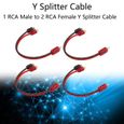 Garosa Câble séparateur RCA Y Lot de 4 câbles RCA 1 mâle à 2 femelles câble répartiteur audio stéréo Y pour système de-1