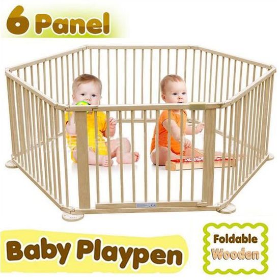 90 70 2 5cm Barriere Et Parc Bebe 6 Cotes En Bois Cdiscount Puericulture Eveil Bebe