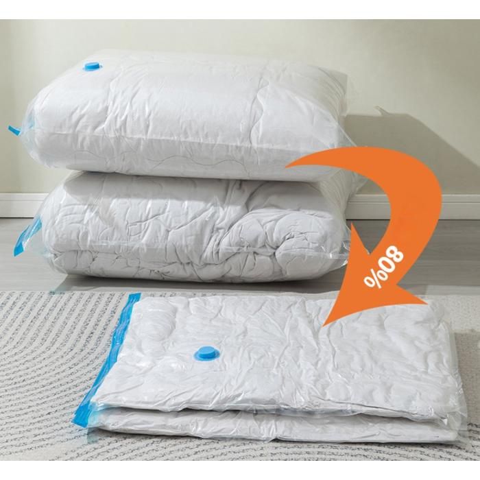 Sac De Housse Rangement Sous Vide Lot De 8 Sacs De Rangement Sous Vide Aspirateur+1 Pompe, Sac Compression Rangement Voyage, Literie Oreillers Couette Penderie Manteau