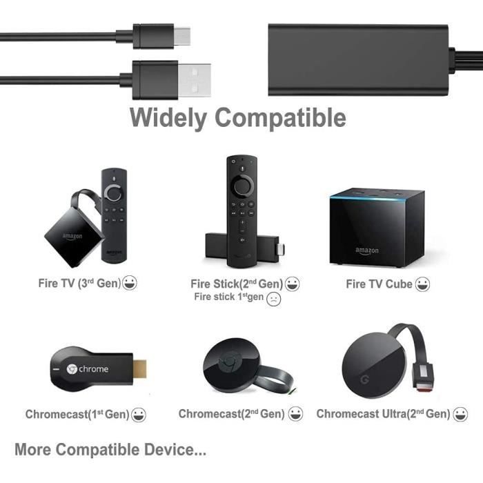 Adaptateur Ethernet Fire TV Stick, Adaptateur Ethernet pour Fire Stick et  Chromecast, Chromecast Ultra 4k, Fire TV Cube, Micro A575 - Cdiscount  Informatique