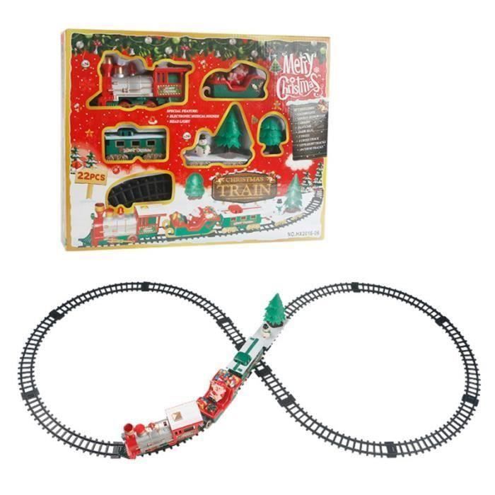 WEB2O Train électrique de Noël - Son et Lumière - Décoration de Noël Train avec Wagon animés et Rails Sapin père Noel[6] - Maison