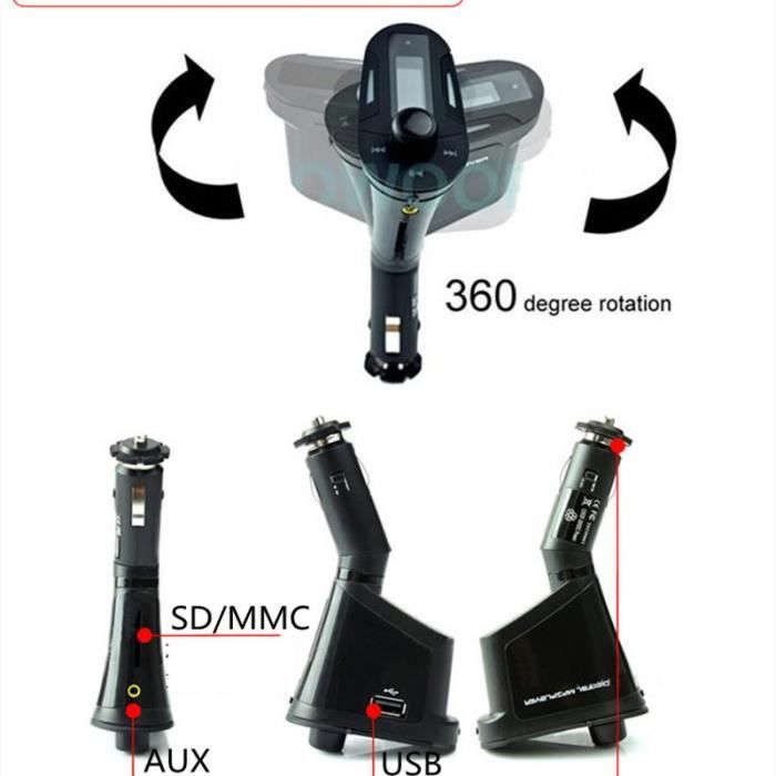 Modulateur Disque Multimedia Bluetooth Audio Voiture Lecteur MP3 Fm Transmetteur ...