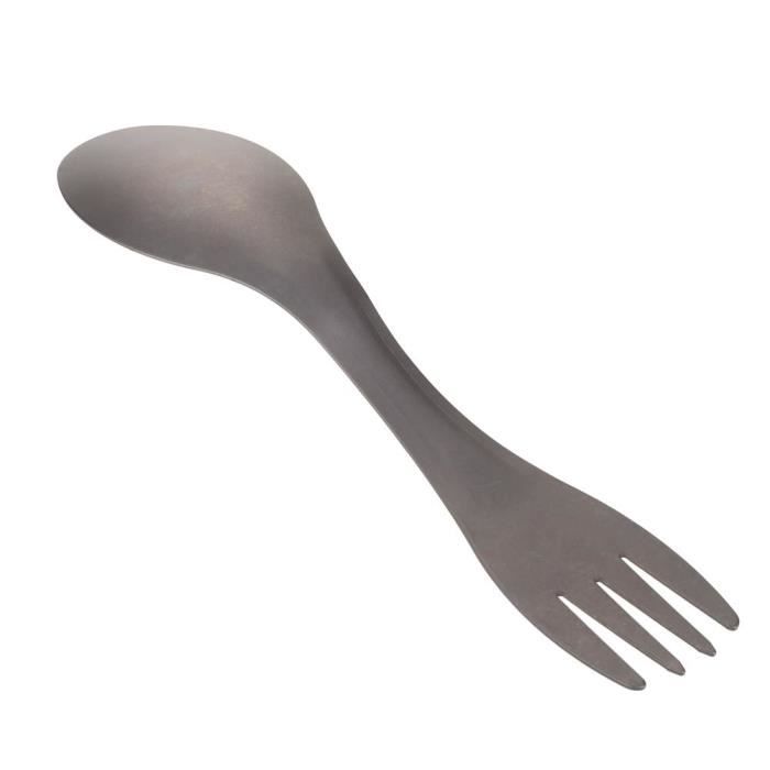 Lot De 2 Couverts De Camping Pliables En Titane - Fourchette Et Cuillère Légères Pour Randonnée Et Pique-Nique