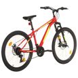 Vélo de montagne tout suspendu - VIDAXL - Roue 26 pouces - 21 vitesses - Freins à disque - Rouge-2