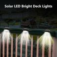 YOUXIU-4 Pack Lumières solaire de clôture Lampe Solaire Extérieur escalier clôture terrasses décoration étanche Blanc chaud-2