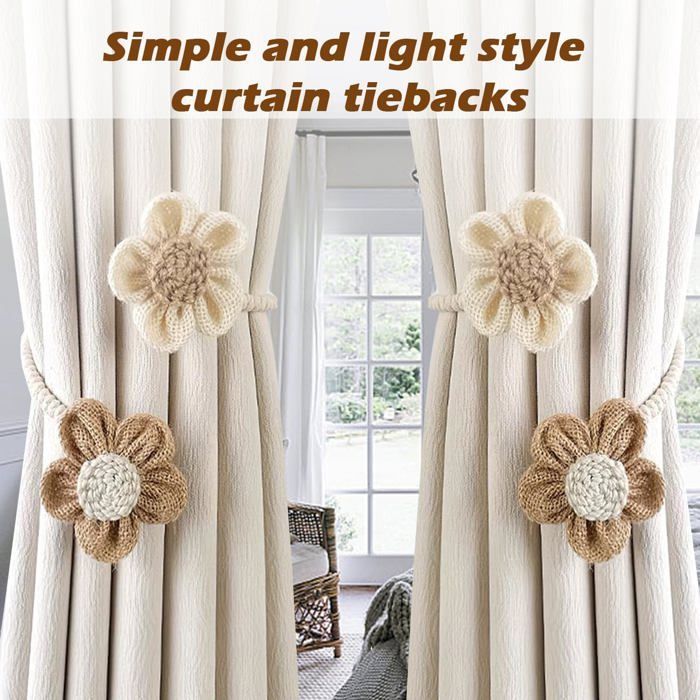 Embrasses De Rideaux - 6Pcs - Gris - Longueur 48 Cm - Boule 3 Cm - Maison