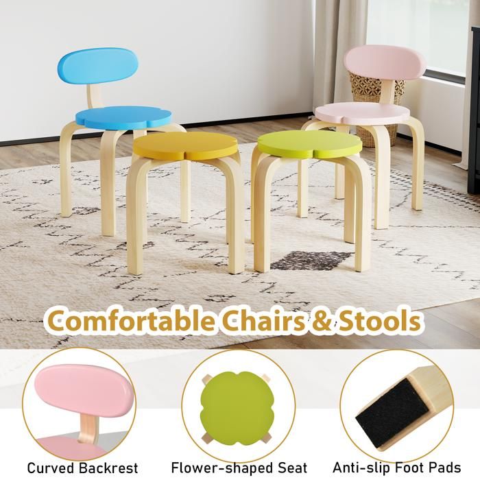 LIFEZEAL Table Enfant Avec 2 Chaises - Meuble Avec Rangement Vert, Charge 30kg Pour 3-6 Ans