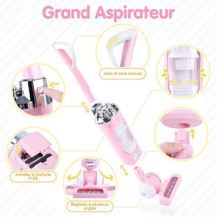 Aspirateur Jouet électronique Fun & Play – Lumières, Sons Et Aspiration – Dès 3 Ans