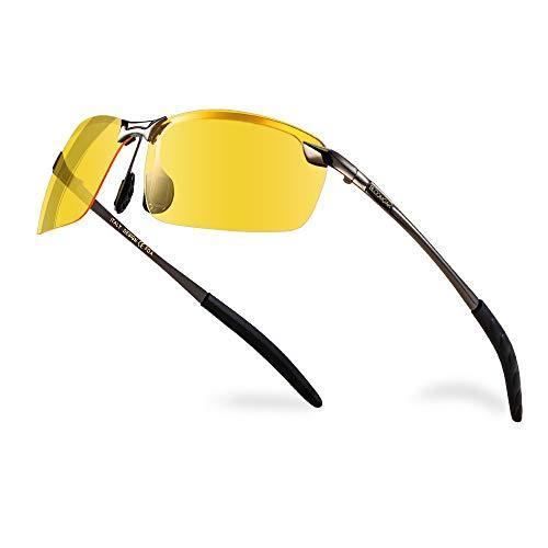 Outdoor Vision Nocturne Conduite Flip Up Clip sur Lunettes de Nuit Sécurité  Conduite Anti Éblouissement w Cas 