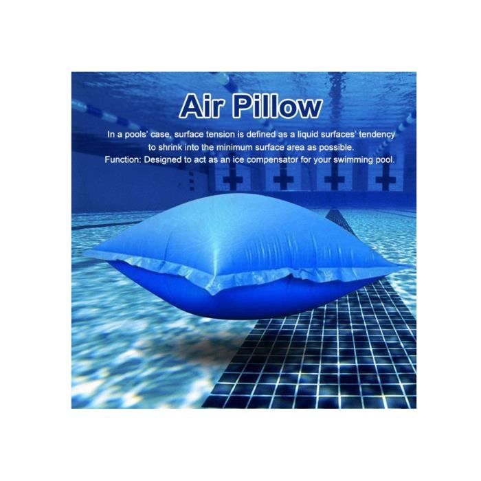 LUTER Oreiller de Piscine, 107cmx107cm Oreiller de Piscine Gonflable avec Cordes Égaliseur de Glace Oreiller de Piscine d'hiver Coussin de Piscine Hiver pour Piscines Hors Sol Couvertures (Ronde