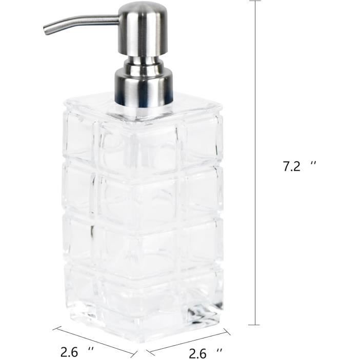 Distributeur De Savon En Verre Avec Pompe Dorée - Capacité 13,5 Oz (400 Ml) - Pour Cuisine Ou Salle De Bain - Couleur Flacon Transparent - Marque Zaplyte - Neuf