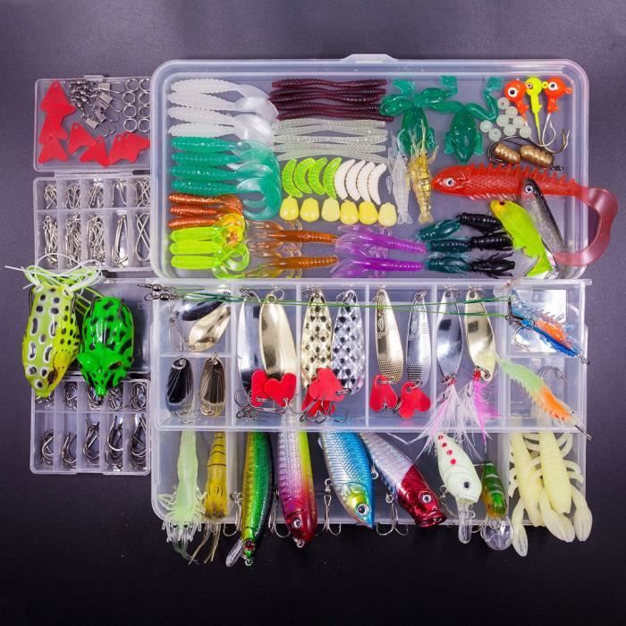 Pêche,Kit d'appâts en plastique et métal pour la pêche à la cuillère,pack  de leurres pour attraper des poissons - Type Kit F - Cdiscount Sport