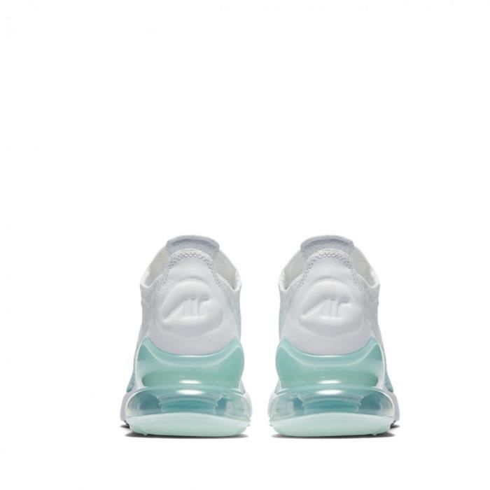 Baskets Nike Wmns Air Max 270 Flyknit Blanc Vert AH6803 301 Femme Polyester Lacets Blanc Cdiscount Chaussures