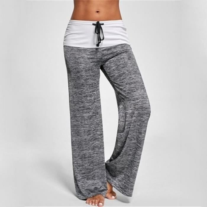 Pantalon de sport Femme d'été large et sexy - Gris - Yoga Fitness Gris -  Cdiscount Sport