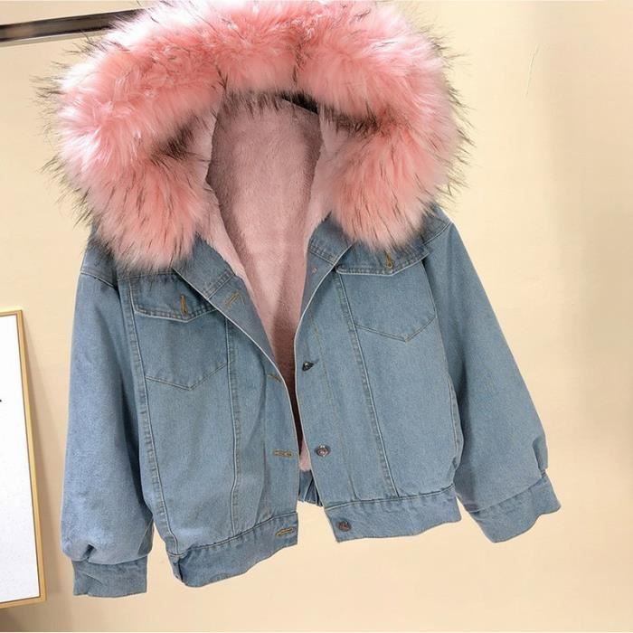 Manteau d'hiver femme ECELEN Veste en jean molleton épais