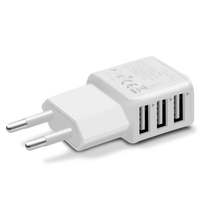 Chargeur 220V, USB 1A (pour IPhone), blanc