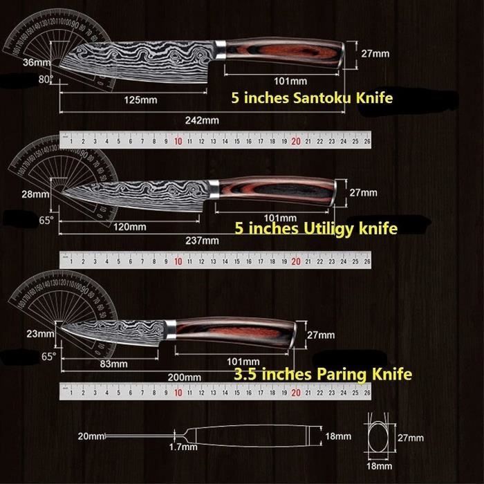 Couteau Cuisine Japonais,Couteau De Cuisine Professionnel En Acier  Inoxydable,Couteaux Et Ustensiles De Cuisine,Ergonomique P[H79] - Cdiscount  Maison
