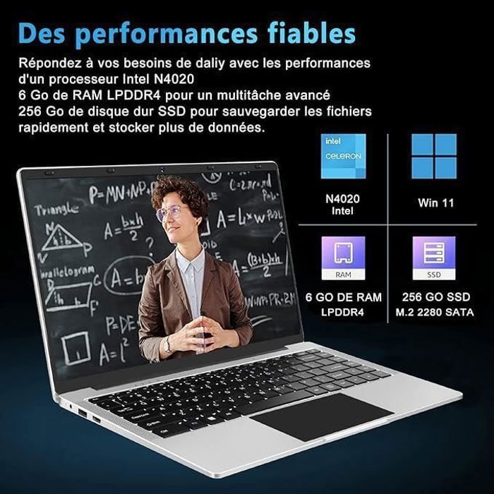 PC Portable 14'' - Intel Celeron N5095 - Windows 11 - 8+256 Go - Rose -  Cdiscount Informatique