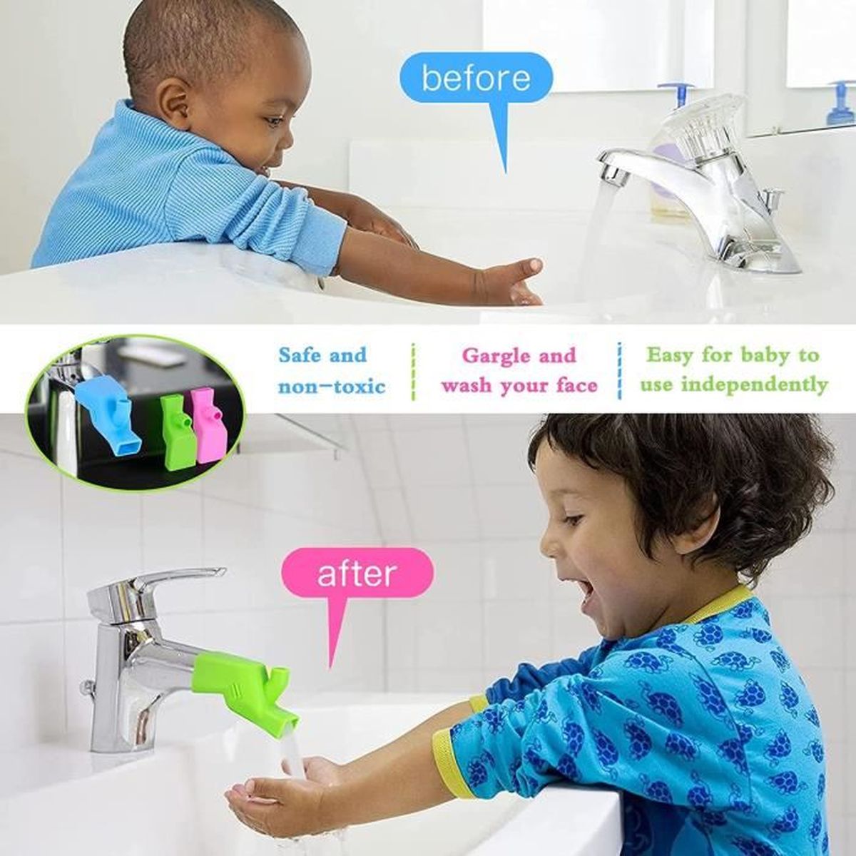 Rallonge de Robinet Simplicity pour Robinets Dévier Rose Lavage à la Main pour Bébés Miuphro Rallonge de Robinet pour Enfants Rallonge de Robinet pour Enfants 