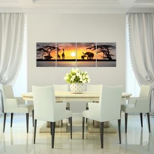 JHHUAMO Tableau Decoration Murale Grand, Cadre Decoration Maison Bois, Impression sur Toile Représentant un Paysage Côtier au Lever du Soleil Naturelle pour Salon Chambre Bureau Salle 50x100 cm