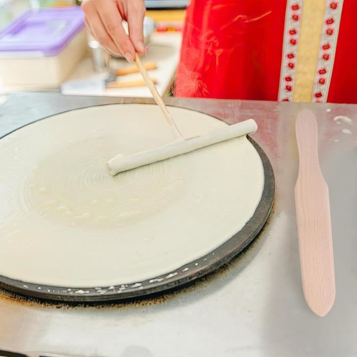 Kit 2 Spatules En Bois Pour Crêpes – Raclette Et étaleur En Hêtre Naturel, Sans Produits Chimiques