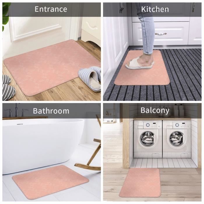 Lot De 4 Tapis Gitans Lavables Romany - Rose épais Antidérapant - Neuf Turquie