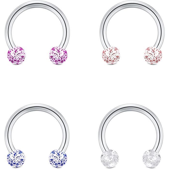 Anneau Septum Clicker 16G Acier 316L Avec CZ Transparent - Diamètre 8 Ou 10 Mm - Bijou Piercing élégant Pour Femme Et Homme