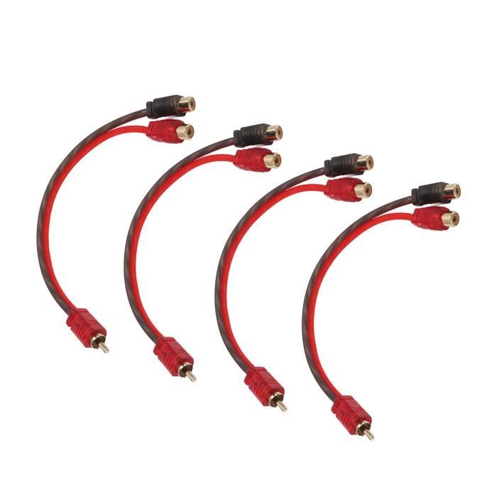 Câble Audio 3.5mm Jack Mâle Vers 2 RCA Femelles - Adaptateur Stéréo 30cm (Lot De 2) - Pour TV, Enceintes, Ordinateur