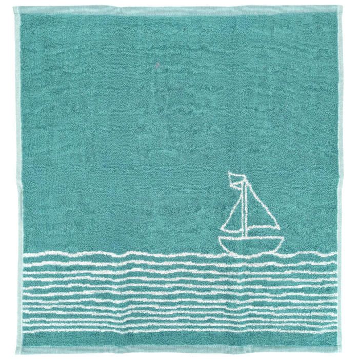 Lot De 2 Torchons De Cuisine Éponge 50x50 Cm - Collection Nautilus Bleu | Coton Absorbant, Motifs Marins