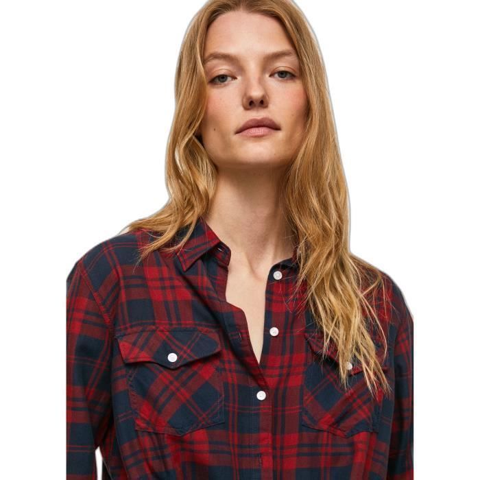 Chemise femme Pepe Jeans Olivia burnt red S Burnt red Cdiscount Pret a Porter