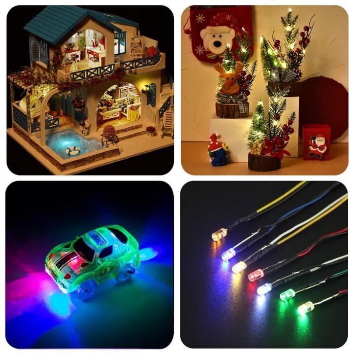 Led Multicolore 12vdc Roco Jouef 10 LED RGB 3mm Animation Rapide Multi- Couleur Résistance 12VDC - Pour Modélisme Roco Jouef Feux De Remorque Led - Foto 10